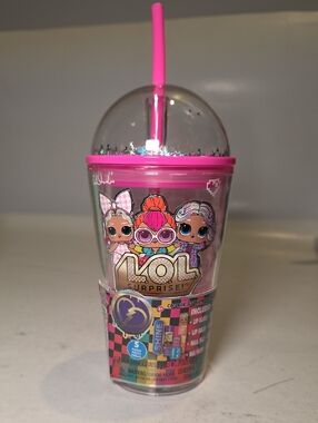 L.O.L. Surprise! Pink Glitter Dome Tumbler with Straw